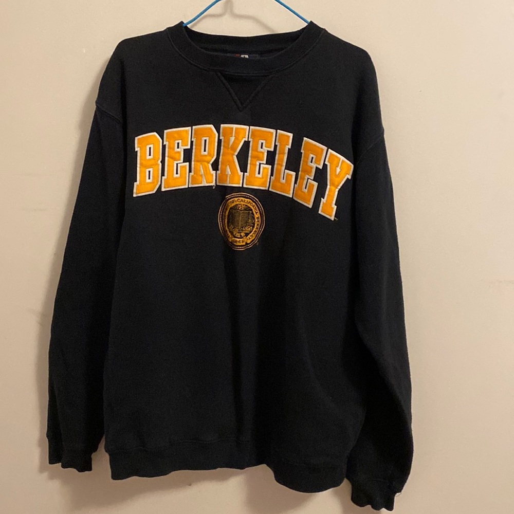 It’s a Berkeley sweatshirt. The condition of the sweater is good.